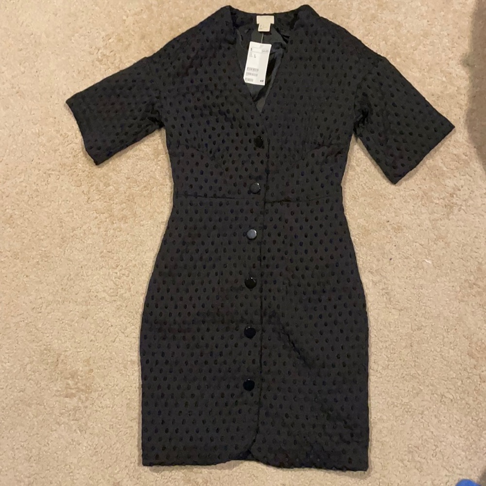 NWT H&M Black Button Down Dress 4